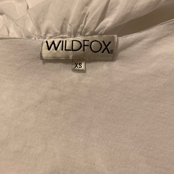 Wildfox White “Foxy” Flocked Cropped Oversized Tank Top Boho - Picture 6 of 11